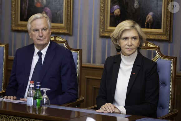 Michel Barnier - Valérie Pécresse, candidate LR à l'élection présidentielle, rencontre Karekin II, Catholicos of All Armenians, lors d'un déplacement à Erevan en Arménie le 21 décembre 2021. © Grigor Yepremyan / Bestimage 