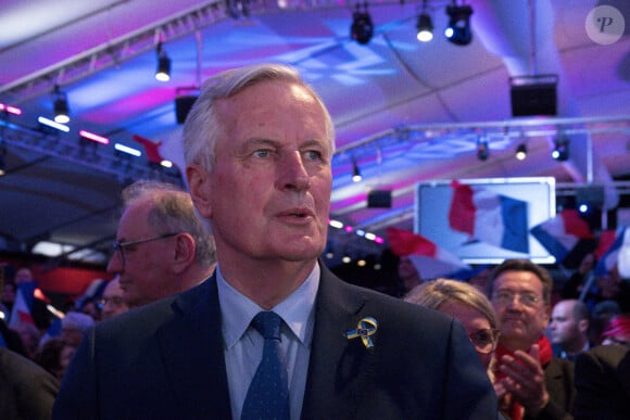 Michel Barnier - Meeting de Valérie Pécresse, candidate LR à l'élection présidentielle, à Lyon le 7 avril 2022. © Sandrine Thesillat / Panoramic / Bestimage 