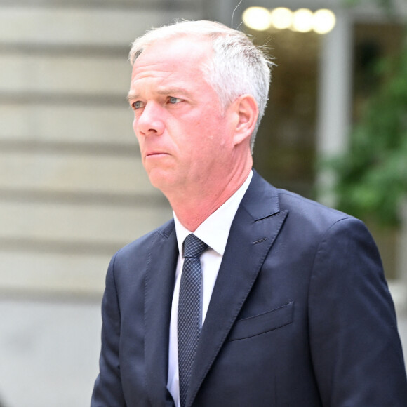 Julien Arnaud - Arrivées aux obsèques de Nonce Paolini en l'église Saint-Honoré-d'Eylau, 66 bis, avenue Raymond-Poincaré à Paris, France, le 23 juillet.