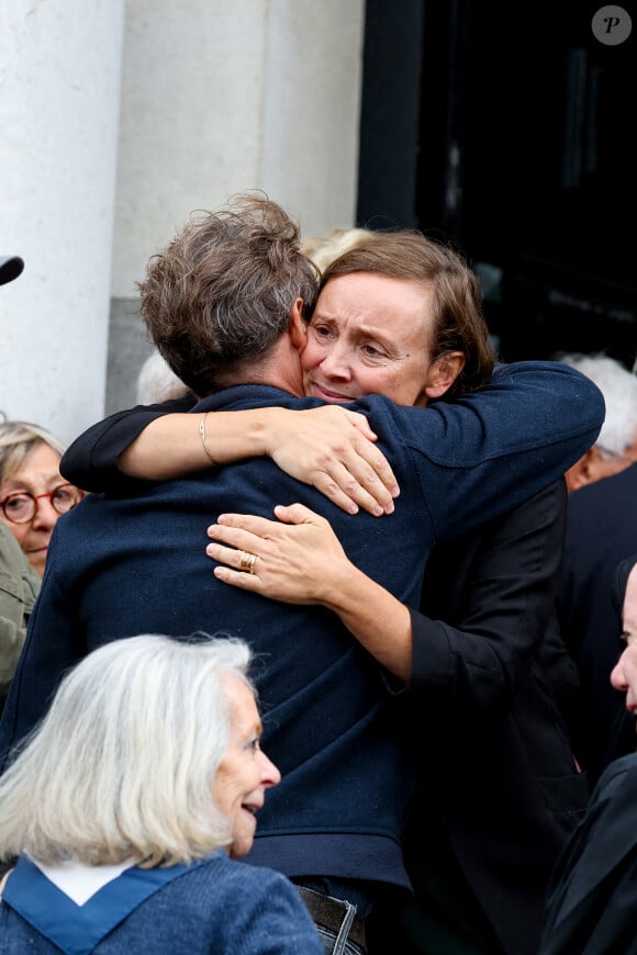 Aline Leclerc, la fille du défunt - Obsèques de Henri Leclerc en la salle de la Coupole du crématorium du Père-Lachaise à Paris, France, le 9 septembre 2024. © Dominique Jacovides/Bestimage