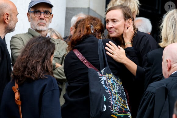 Aline Leclerc, la fille du défunt - Obsèques de Henri Leclerc en la salle de la Coupole du crématorium du Père-Lachaise à Paris, France, le 9 septembre 2024. © Dominique Jacovides/Bestimage