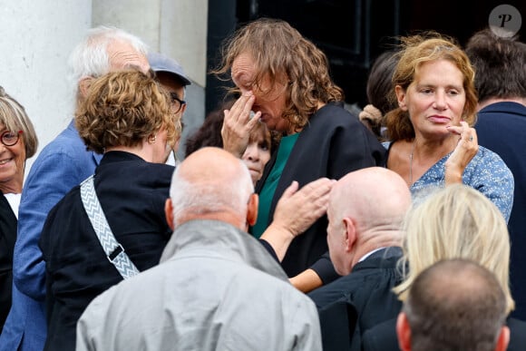 Aline Leclerc, la fille du défunt - Obsèques de Henri Leclerc en la salle de la Coupole du crématorium du Père-Lachaise à Paris, France, le 9 septembre 2024. © Dominique Jacovides/Bestimage