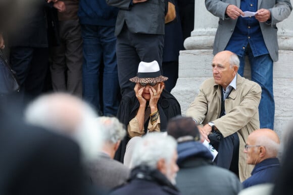 Sorties des obsèques de Henri Leclerc en la salle de la Coupole du crématorium du Père-Lachaise à Paris, France, le 9 septembre 2024. © Dominique Jacovides/Bestimage