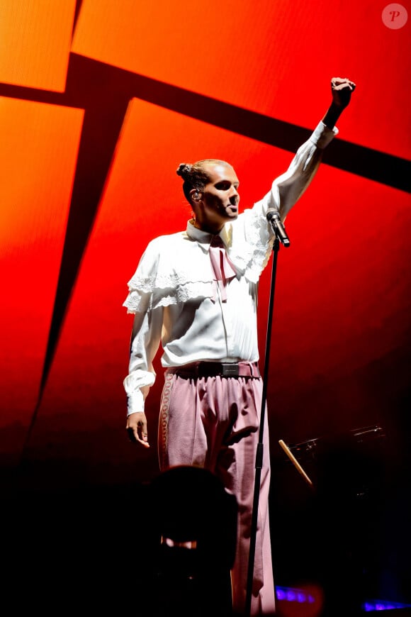 Concert de Stromae au festival Rock en Seine dans le parc de Saint Cloud le 28 août 2022.