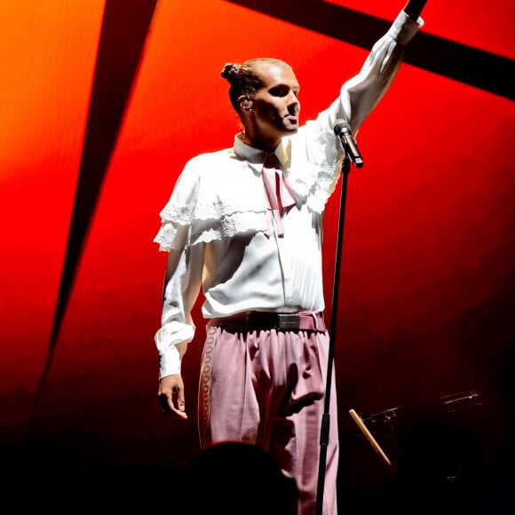 Concert de Stromae au festival Rock en Seine dans le parc de Saint Cloud le 28 août 2022.