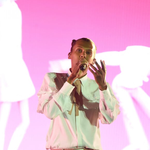 Concert de Stromae au festival Rock en Seine dans le parc de Saint Cloud le 28 août 2022.