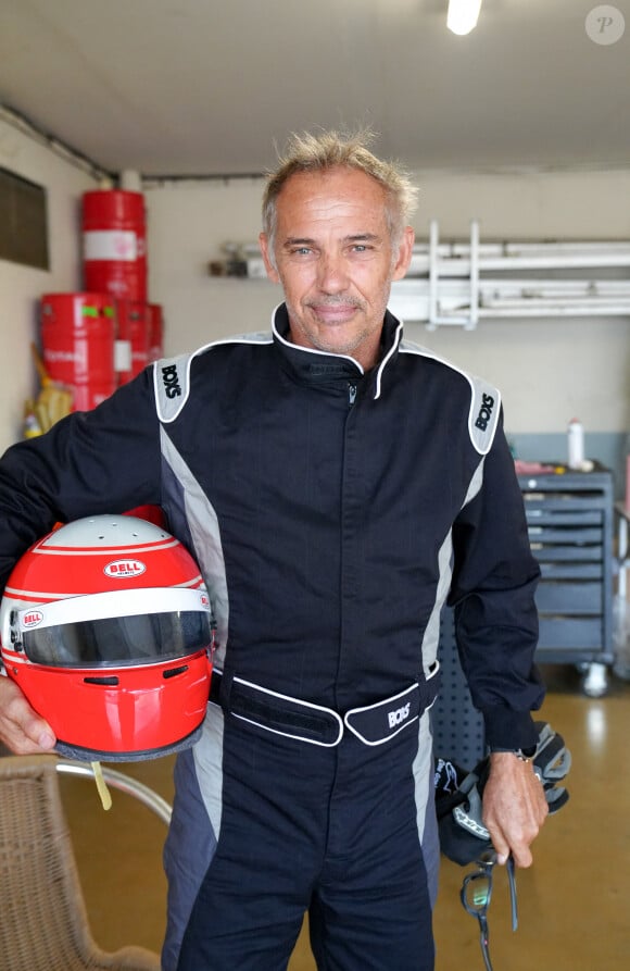 Exclusif - Paul Belmondo lors du marathon Karting Jules Bianchi (jour 2) au circuit Paul Ricard au Castellet, France, le 7 septembre 2024. © Anne-Sophie Guebey via Bestimage