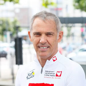 Exclusif - Paul Belmondo - Portraits des personnalités à la veille de l'étape du coeur de l'association Mécénat Chirurgie Cardiaque (MCC) lors du Tour de France 2024 à Dijon, France, le 4 juillet 2024. © Christophe Clovis/Bestimage 