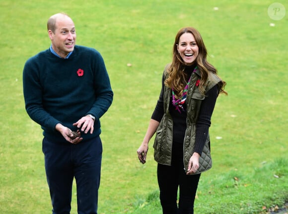 Le prince William et Kate Middleton rendent visitent aux scouts à Alexandra Park pour leur campagne PromiseToThePlanet des scouts à Glasgow, en marge de la Cop26 (1er - 12 novembre 2021), le 1er novembre 2021. 