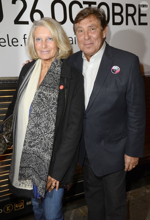 Jean-Pierre Foucault et sa compagne Evelyne - Inauguration "Le Train de la Télé" à Paris Gare de Lyon le 6 octobre 2014.