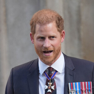 Photo d'archive datée du 08/05/24 du duc de Sussex quittant la cathédrale St Paul à Londres après avoir assisté à un service d'action de grâce pour marquer le 10e anniversaire des Invictus Games.