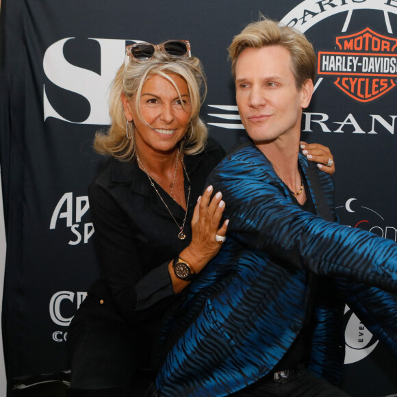 Caroline Margueridon et François-Xavier Renou (Fransoa) - Soirée de présentation des nouveautés de la marque Harley Davidson au showroom Beaumarchais à Paris, France, le 22 septembre 2022. © Christophe Clovis/Bestimage