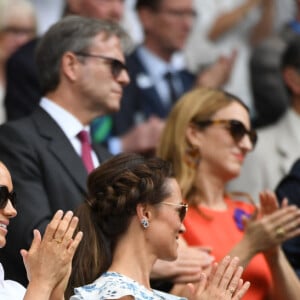 Pippa Middleton - Archives - Catherine (Kate) Middleton, duchesse de Cambridge, Meghan Markle, duchesse de Sussex, sont dans les tribunes lors de la finale femme de Wimbledon "Serena Williams - Simona Halep (2/6 - 2/6) à Londres le 13 juillet 2019. © Chryslène Caillaud / Panoramic / Bestimage 