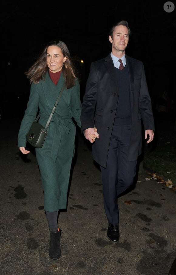 Pippa Middleton et son mari James Matthews se rendent à l'église St-Luke à Londres, le 4 décembre 2019. 