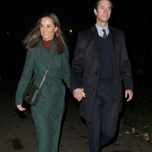 Pippa Middleton et son mari James Matthews se rendent à l'église St-Luke à Londres, le 4 décembre 2019. 