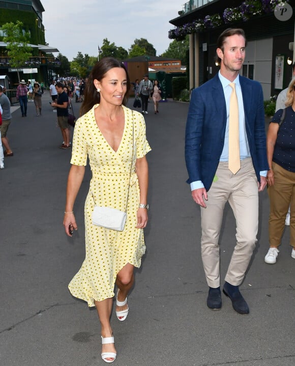 Pippa Middleton et son mari James Matthews - Les célébrités quittent Wimbledon à Londres, le 12 juillet 2019. 