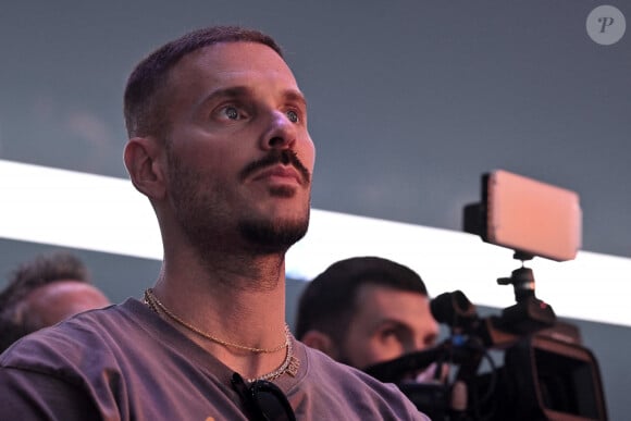 Matt Pokora (M. Pokora) au match de préparation aux Jeux Olympiques Paris 2024 entre la France à la Serbie (67-79) à Decines-Charpieu, France, le 12 juillet 2024. © Frédéric Chambert/Panoramic/Bestimage 