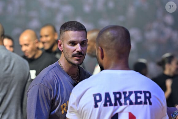 Matt Pokora (M. Pokora) au match de préparation aux Jeux Olympiques Paris 2024 entre la France à la Serbie (67-79) à Decines-Charpieu, France, le 12 juillet 2024. © Frédéric Chambert/Panoramic/Bestimage 