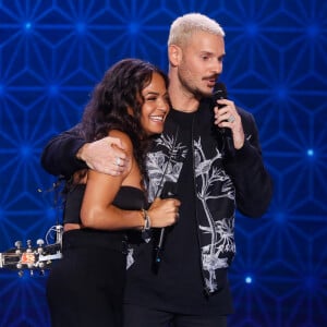 Exclusif - M. Pokora (Matt Pokora) et sa femme Christina Milian - Surprises - Enregistrement de l'émission "La boîte à secrets N°17", présentée par F.Bollaert et diffusée le 19 janvier 2024 sur France 3 © Christophe Clovis / Bestimage