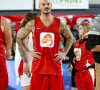 Ce 21 septembre 2024 à l'occasion de la 1ère journée de Betlic Elite, la star était au Rhenus Sport de Strabourg pour assister à la rencontre opposant son équipe de coeur à celle de Chalon-sur-Saône.
Tony Parker et Matt Pokora (M.Pokora) s'affrontent lors d'un match de basket par équipes dans le cadre d'une animation Radio Scoop au Gymnase Mado Bonnet à Lyon le 26 octobre 2023. 