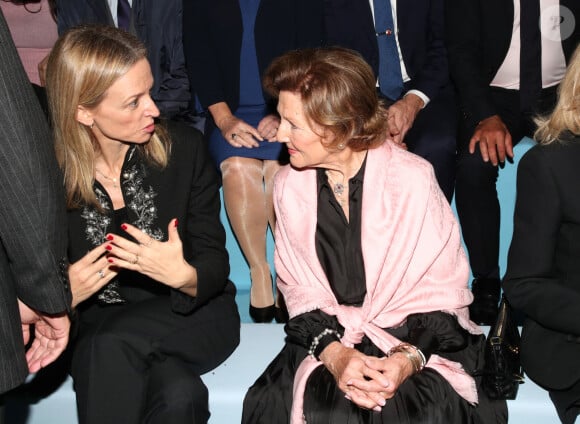 Delphine Arnault et la reine Sonja de Norvege - Célébrités au Défilé Dior, Collection Prêt-à-porter Printemps / Eté 2025 dans le cadre de la Fashion Week de Paris, France, le 24 Septembre 2024. © Bertrand Rindoff / Bestimage