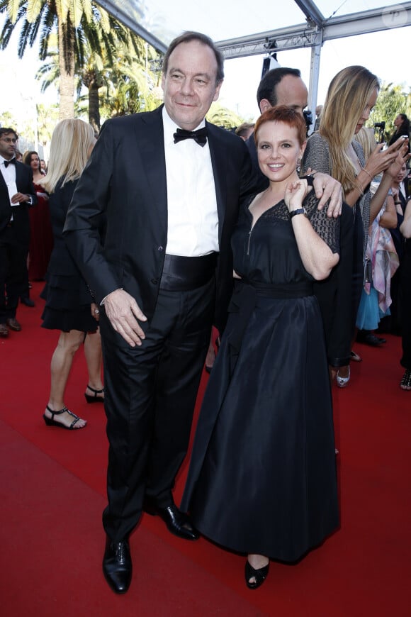 Xavier Couture et sa compagne Emmanuelle Gaume - Montée des marches du film "Inside Out" (Vice-Versa) lors du 68 ème Festival International du Film de Cannes, à Cannes le 18 mai 2015.  Red carpet for the movie "Inside Out" during the 68 th Cannes Film festival - Cannes on May 18, 2015. 