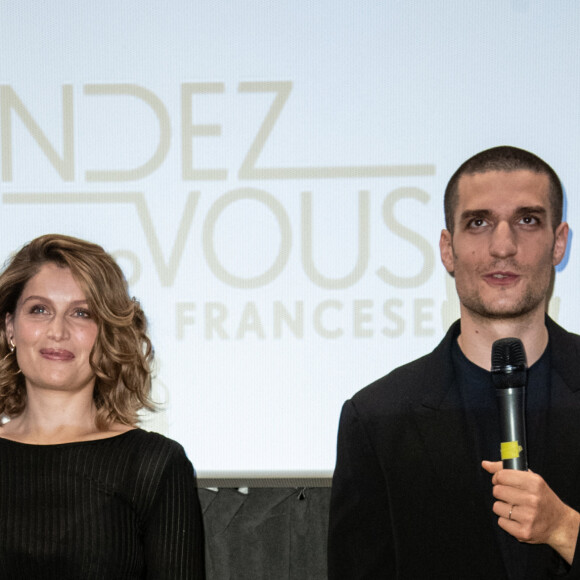 Laetitia Casta et son mari Louis Garrel lors de la première du film 'L'Homme fidèle' à Milan en Italie, le 6 avril 2019. 