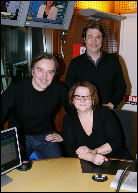 Alain Marshall, Olivier Truchot et Josiane Balasko sur RMC . © Guillaume Gaffiot/Bestimage