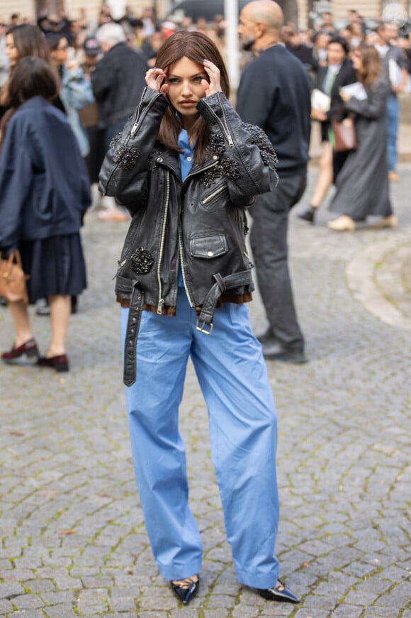 PFW - Thylane Blondeau est arrivée au défilé Miu Miu lors du défilé Womenswear printemps-été 2025 dans le cadre de la semaine de la mode de Paris le 01 octobre 2024 à Paris, France. Photo by Nasser Berzane/ABACAPRESS.COM