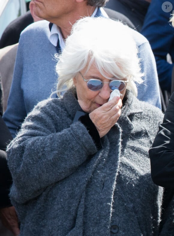 Catherine Lara - Obsèques de Maurane en l'église Notre-Dame des Grâces à Woluwe-Saint-Pierre en Belgique le 17 mai 2018.