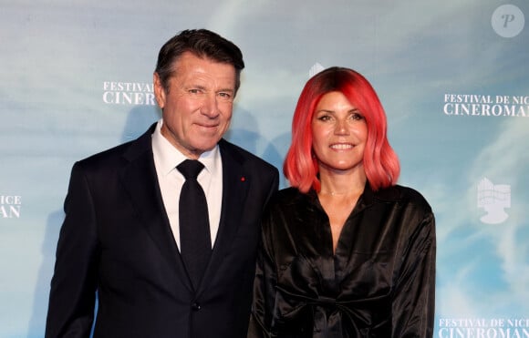 Christian Estrosi et sa femme Laura Tenoudji - Arrivées de la soirée de clôture de la 6ème édition du festival Cinéroman à Nice, France, le 5 octobre 2024. © Bebert-Jacovides/Bestimage