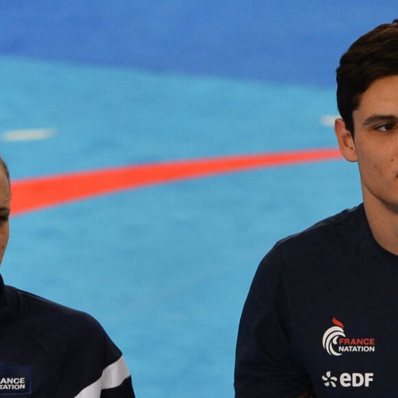 La Française Laure Manaudou et son frère Florent Manaudou lors des Championnats d'Europe de natation courte distance à Chartres, France, le 24 novembre 2012. Photo par Christian Liewig/ABACAPRESS.COM