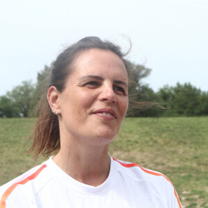 Laure Manaudou lors de la cérémonie d'allumage de la flamme olympique pour les Jeux olympiques de Paris 2024 sur le site archéologique de l'ancienne Olympie, berceau des Jeux olympiques antiques dans le sud de la Grèce, le 16 avril 2024. Photo par Eurokinissi/ABACAPRESS.COM