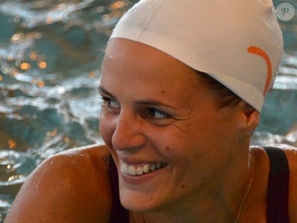 La retraitée des bassins vient d'annoncer une étonnante nouvelle...L'ancienne championne olympique de natation, Laure Manaudou, suit un parcours d'un nouveau sport aquatique, l'AQUAZUMBA, au Centre Aquatique d'Alfortville, en France, le 5 octobre 2013. Photo par Henri Szwarc/ABACAPRESS.COM