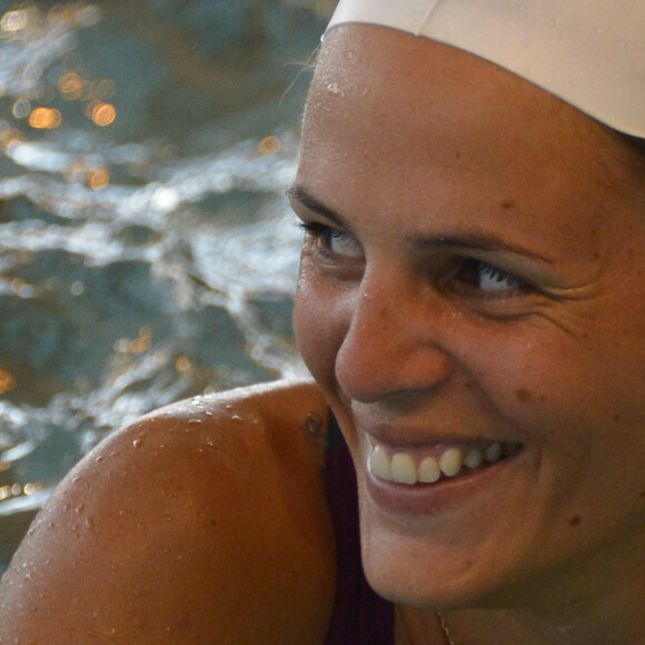 La retraitée des bassins vient d'annoncer une étonnante nouvelle...L'ancienne championne olympique de natation, Laure Manaudou, suit un parcours d'un nouveau sport aquatique, l'AQUAZUMBA, au Centre Aquatique d'Alfortville, en France, le 5 octobre 2013. Photo par Henri Szwarc/ABACAPRESS.COM