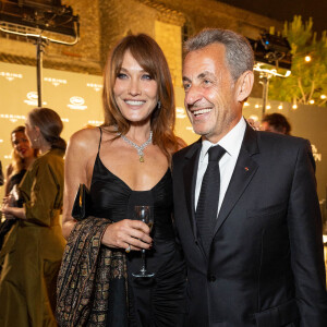 Carla Bruni et son mari Nicolas Sarkozy - Personnalités à la soirée "Women In Motion" par Kering au Château de la Castre lors du 75ème Festival International du Film de Cannes. © Olivier Borde / Bestimage