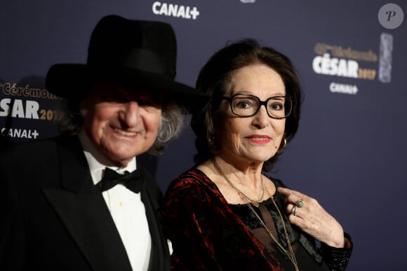 Nana Mouskouri et son mari André Chapelle - Photocall de la 42ème cérémonie des Cesar à la salle Pleyel à Paris, le 24 février 2017. © Dominique Jacovides - Olivier Borde / Bestimage 