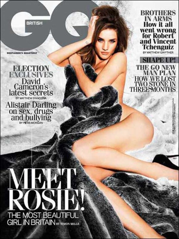 Rosie Huntington-Whitely en couverture du GQ anglais de mai 2010