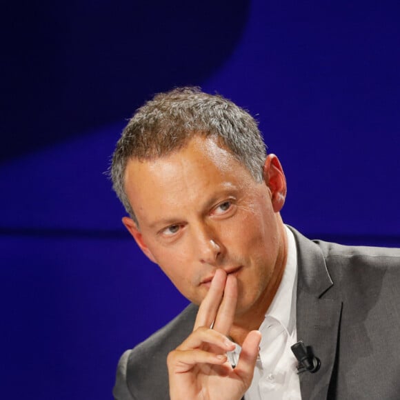 Marc-Olivier Fogiel (directeur général de BFMTV) - Conférence de presse de rentrée de BFMTV saison 2021/2022 à l'Altice Campus à Paris, France, le 25 août 2021. © Christophe Clovis/Bestimage