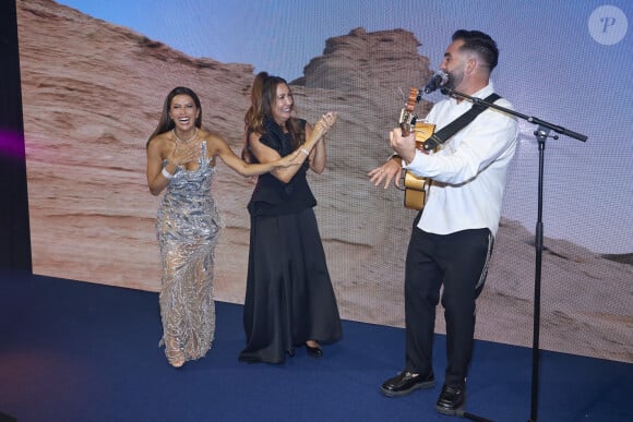 Un beau moment de complicité entre l'actrice et le chanteur, qui a d'ailleurs appelé sa fille Eva.
Exclusif - Eva Longoria, Maria Bravo, Kendji Girac - 12ème édition de la soirée Global Gift Gala à l'hôtel Four Seasons George V à Paris le 5 octobre 2024.