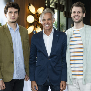 Exclusif - Giacomo, Paul et Alessandro Belmondo - Déjeuner Pères et fils au restaurant Langosteria - Cheval Blanc Paris le 27 juin 2023. © Julio Piatti / Bestimage 