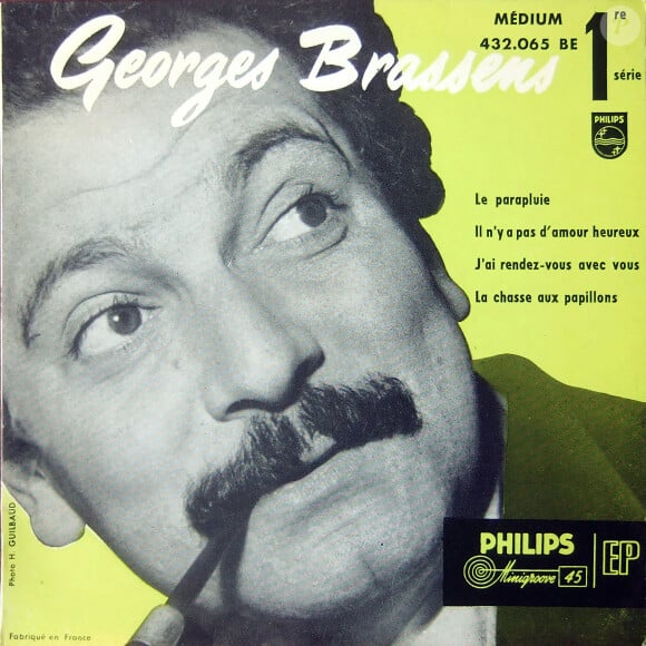 Georges Brassens - Le Parapluie, Il n'y a pas d'amour heureux, J'ai rendez-vous avec vous, La chasse aux papillons, Philips 432.065 BE, 1e serie - Vintage vinyl album cover Photo by Alamy/ABACAPRESS.COM