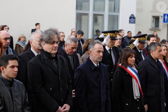 L'ancien webmaster du journal satarique est mort le jeudi 17 octobre 2024 à l'âge de 41 ans
Simon Fieschi, Riss, Anne Hidalgo et Gérald Darmanin. Photo by Geoffroy Van der Hasselt/Pool/ABACAPRESS.COM