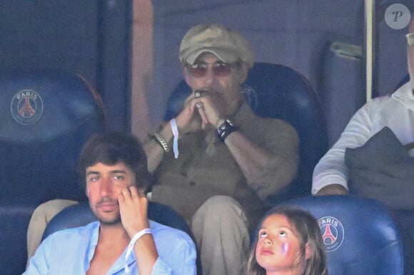 Gérard Lanvin en tribunes pendant l'épreuve finale de football opposant la France à l'Espagne lors des Jeux Olympiques de Paris 2024 (JO) au Parc des Princes, à Paris, France, le 9 août 2024. © Jacovides-Perusseau/Bestimage 