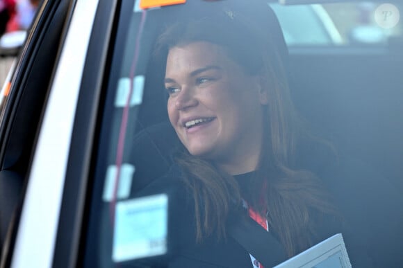 Camille Gottlieb, la fille de la princesse Stéphanie de Monaco et présidente de l'association Be Safe, co-pilote de Margaux Grundstein, la trésorière de Be Safe, a pris le départ du 8ème E-Rallye de Monte-Carlo, sur la place du Casino à Monaco, le 23 octobre 2024. © Bruno Bebert / Bestimge 