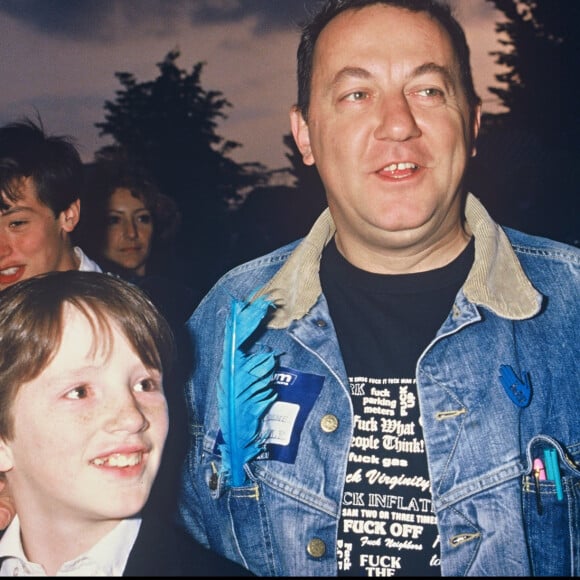 Coluche et son fils Romain.