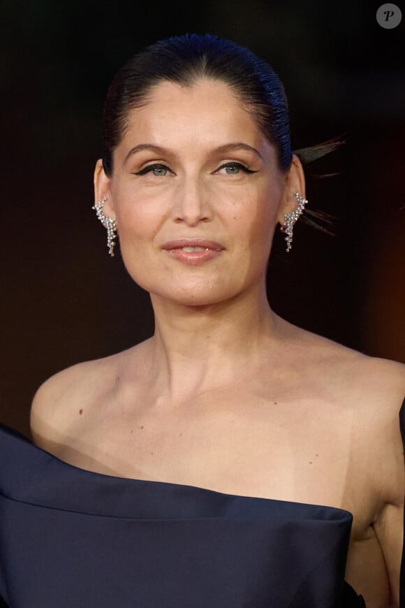 Rome, ITALY - Laetitia Casta assiste au tapis rouge de « INTERNATIONAL COMPETITION JURY PROGRESSIVE CINEMA » Robe Celine Couture Bijoux Damiani Pictured : LAETITIA CASTA