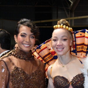 Vaimalama Chaves, Nantenin Keita - Backstage du défilé d'ouverture du salon du chocolat 2024 à Paris porte de Versailles en faveur de l'association Mécénat Chirurgie Cardiaque à Paris le 29 octobre 2024. © Perusseau-Veeren/Bestimage