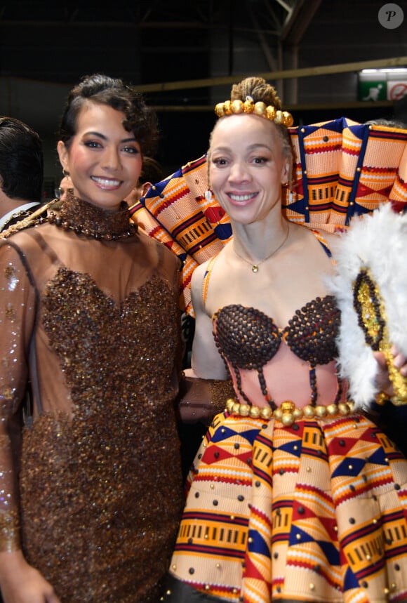 Vaimalama Chaves, Nantenin Keita - Backstage du défilé d'ouverture du salon du chocolat 2024 à Paris porte de Versailles en faveur de l'association Mécénat Chirurgie Cardiaque à Paris le 29 octobre 2024. © Perusseau-Veeren/Bestimage