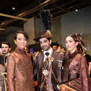 Vaimalama Chaves, Christophe Licata, Ana Riera - Backstage du défilé d'ouverture du salon du chocolat 2024 à Paris porte de Versailles en faveur de l'association Mécénat Chirurgie Cardiaque à Paris le 29 octobre 2024. © Perusseau-Veeren/Bestimage